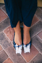 Ballerine Cerro Castor marine (inclut semelle intérieure en laine et en cuir)